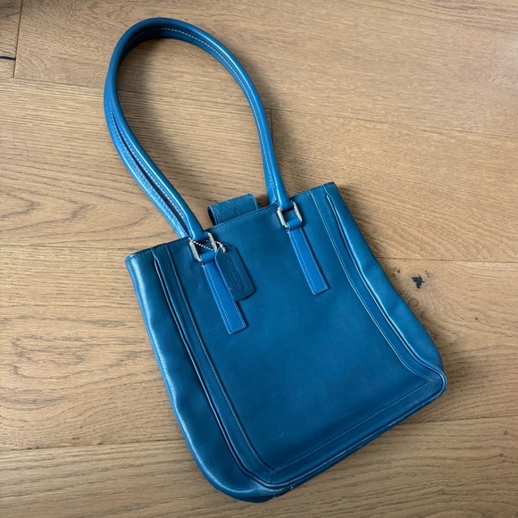 Coach Vintage Legacy Tote Bag – Teal Blue Leather - Bonnie Cashin - Picture 2 of 13